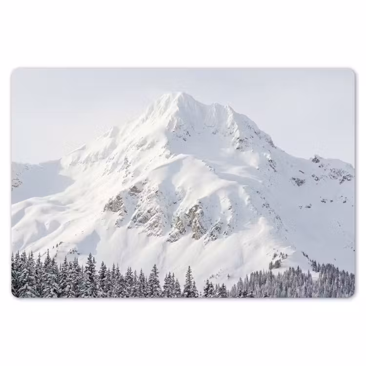 Placemat - 6 stuks - Berg - Sneeuw - Winter - Natuur - Wit — 7