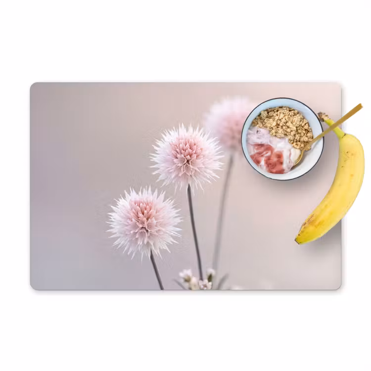 Placemat - 6 stuks - Bloemen - Bollen - Roze — 1