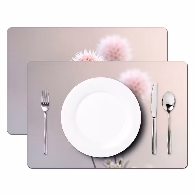 Placemat - 6 stuks - Bloemen - Bollen - Roze — 2