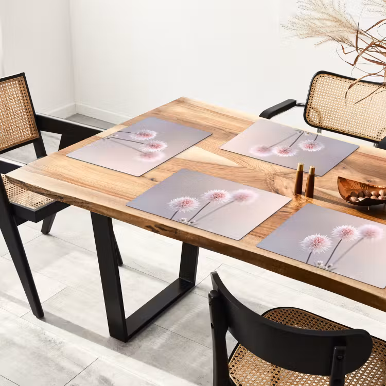 Placemat - 6 stuks - Bloemen - Bollen - Roze — 5