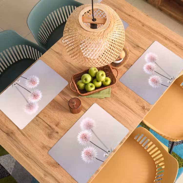 Placemat - 6 stuks - Bloemen - Bollen - Roze — 6