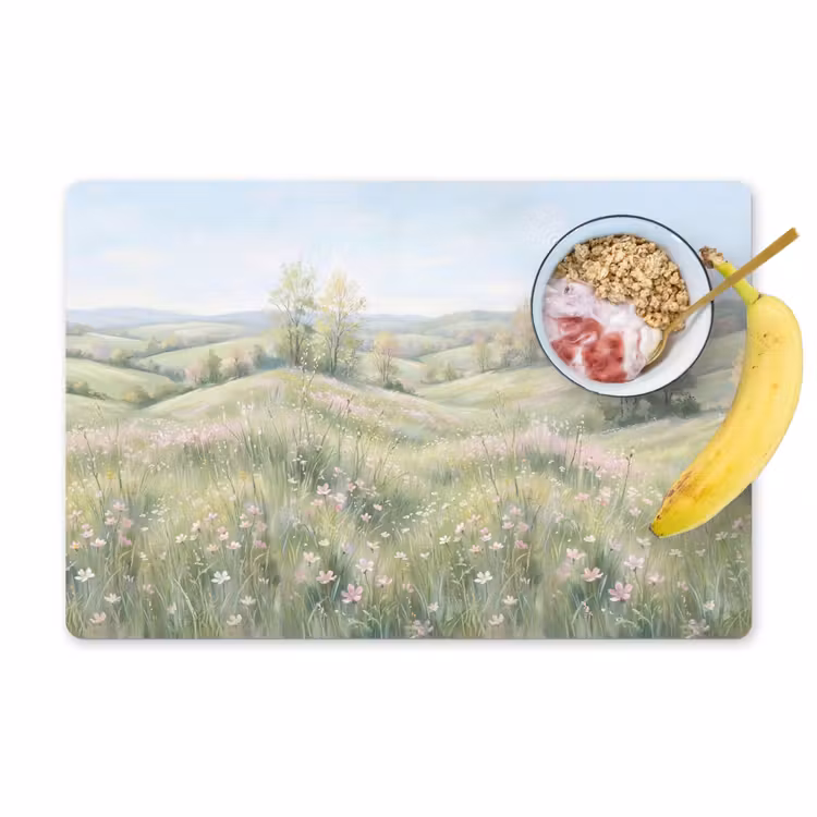 Placemat - 6 stuks - Bloemen veld - Bloemen - Groen — 1