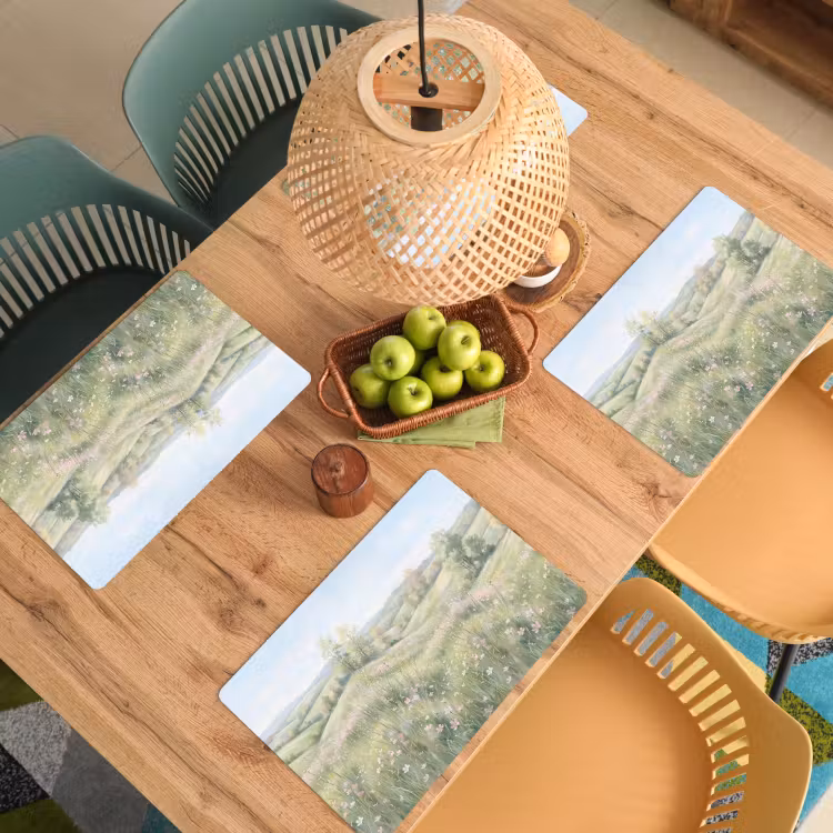 Placemat - 6 stuks - Bloemen veld - Bloemen - Groen — 6