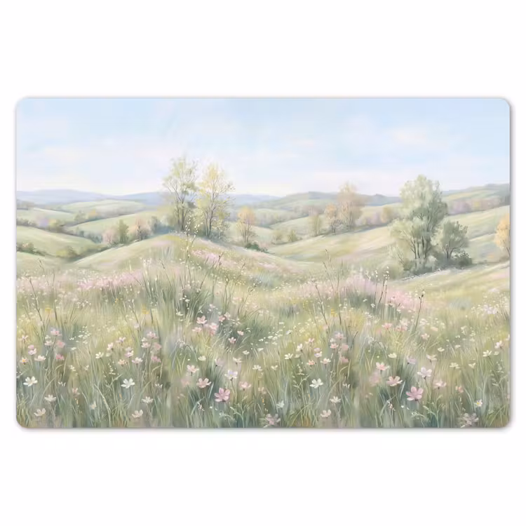 Placemat - 6 stuks - Bloemen veld - Bloemen - Groen — 7