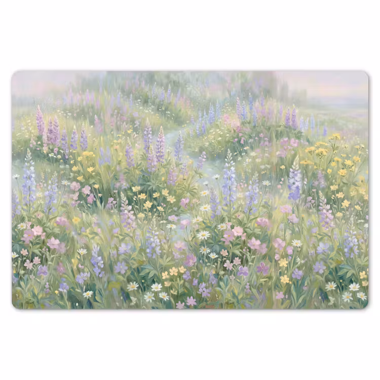 Placemat - 6 stuks - Bloemenveld - Heuvels - Kleurrijk — 7