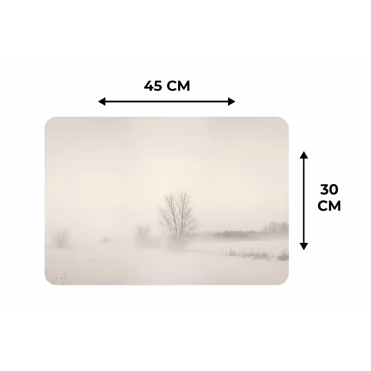 Placemat - 6 stuks - Boom - Mist - Sneeuw - Winter - Minimalistisch — 3