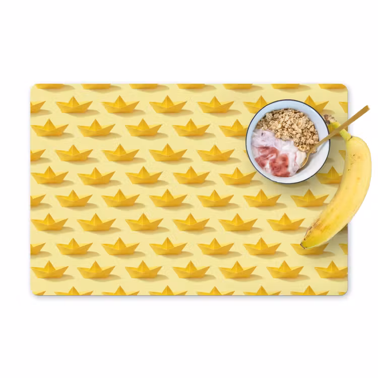 Placemat - 6 stuks - Bootjes - Origami - Creatief - Geel — 1