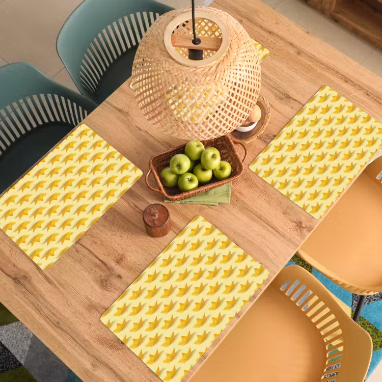 Placemat - 6 stuks - Bootjes - Origami - Creatief - Geel — 6