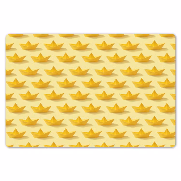 Placemat - 6 stuks - Bootjes - Origami - Creatief - Geel — 7