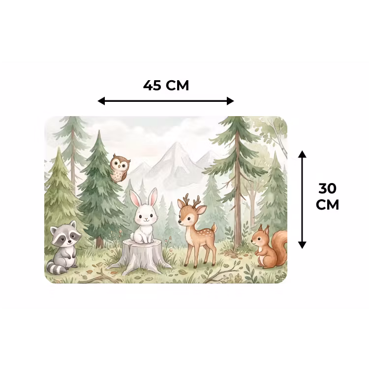 Placemat - 6 stuks - Bos - Dieren - Groen — 3