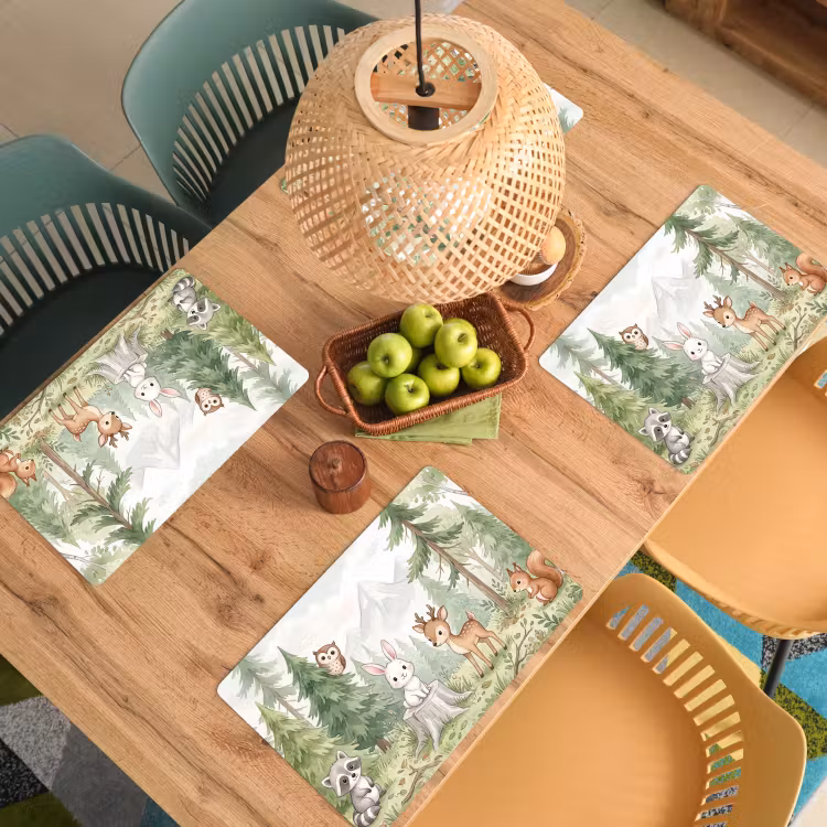 Placemat - 6 stuks - Bos - Dieren - Groen — 6