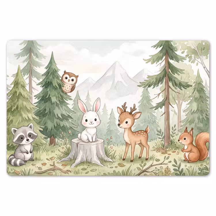Placemat - 6 stuks - Bos - Dieren - Groen — 7