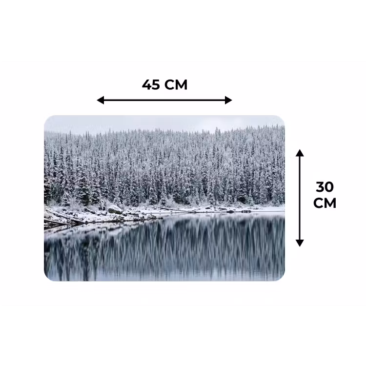 Placemat - 6 stuks - Bos - Reflectie - Meer - Winter - Serene — 3