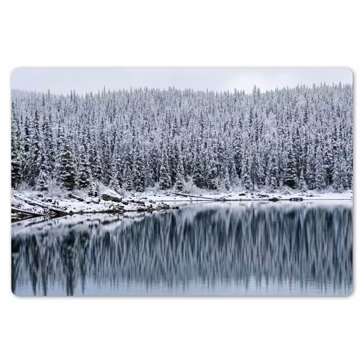 Placemat - 6 stuks - Bos - Reflectie - Meer - Winter - Serene — 7