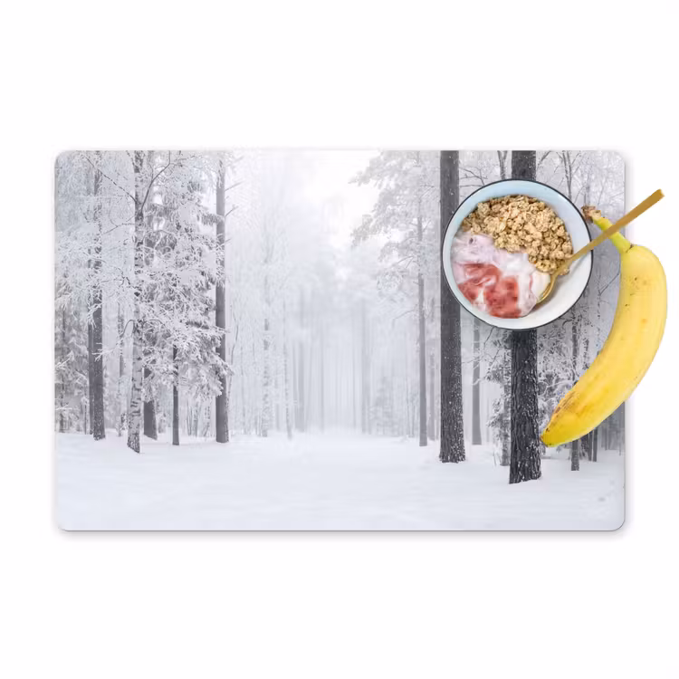 Placemat - 6 stuks - Bos - Sneeuw - Pad - Winter - Stilte — 1