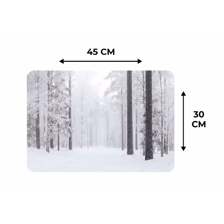 Placemat - 6 stuks - Bos - Sneeuw - Pad - Winter - Stilte — 3