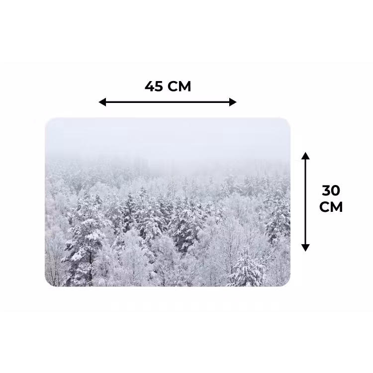 Placemat - 6 stuks - Bos - Sneeuw - Winter - Natuur - Wit — 3