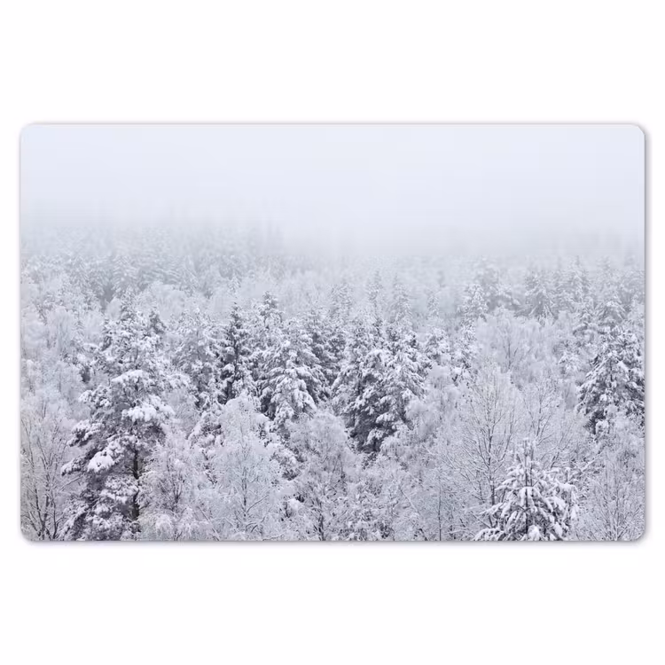 Placemat - 6 stuks - Bos - Sneeuw - Winter - Natuur - Wit — 7