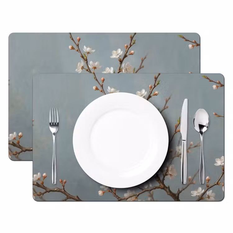 Placemat - 6 stuks - Botanisch - Stilleven - Blauw — 2