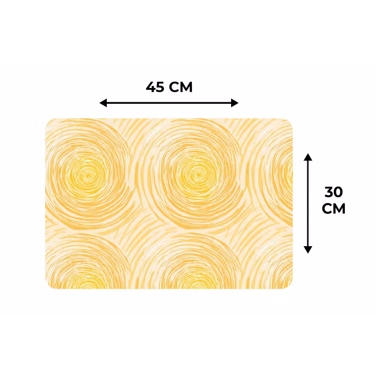 Placemat - 6 stuks - Cirkels - Abstract - Artistiek - Geel — 3