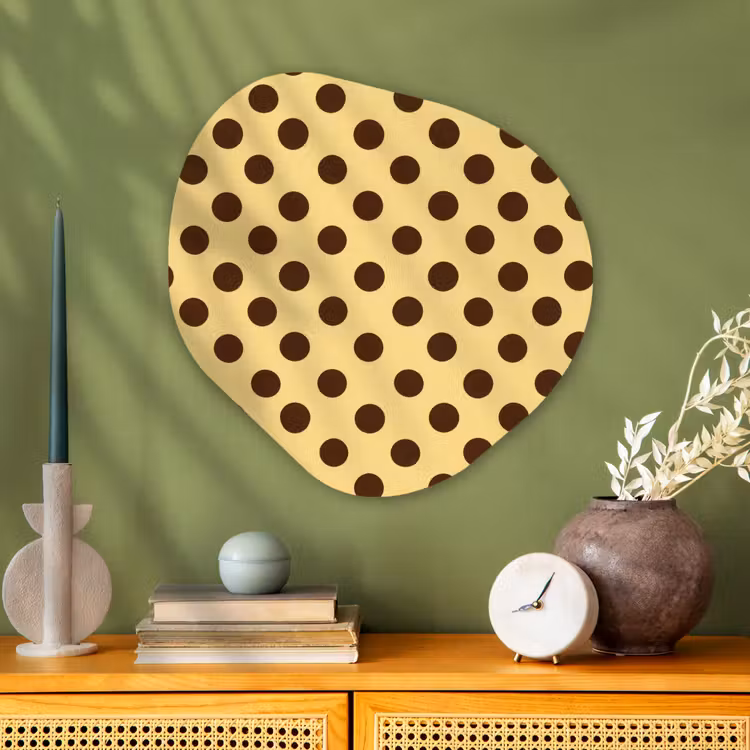 Organische vorm aluminium - Polka Dot - Stippen - Retro - Geel - Bruin — 2