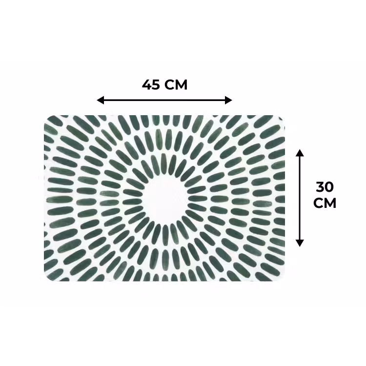 Placemat - 6 stuks - Abstract - Cirkel - Patroon - Modern - Groen — 3