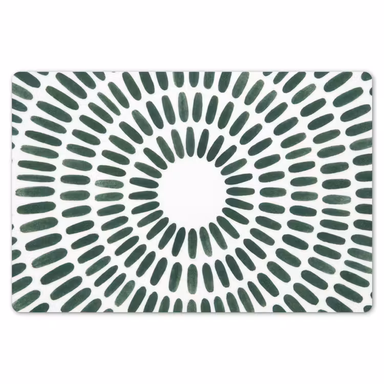 Placemat - 6 stuks - Abstract - Cirkel - Patroon - Modern - Groen — 7