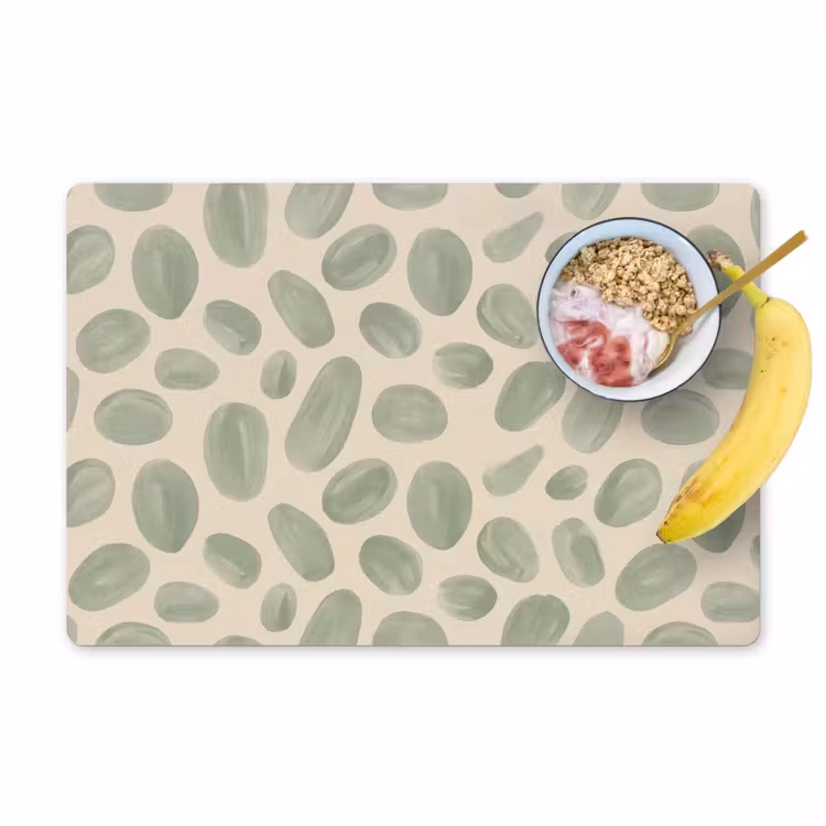 Placemat - 6 stuks - Abstract - Patroon - Organisch - Groen - Modern — 1