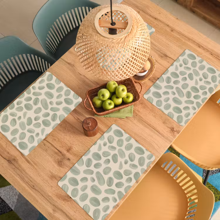 Placemat - 6 stuks - Abstract - Patroon - Organisch - Groen - Modern — 6