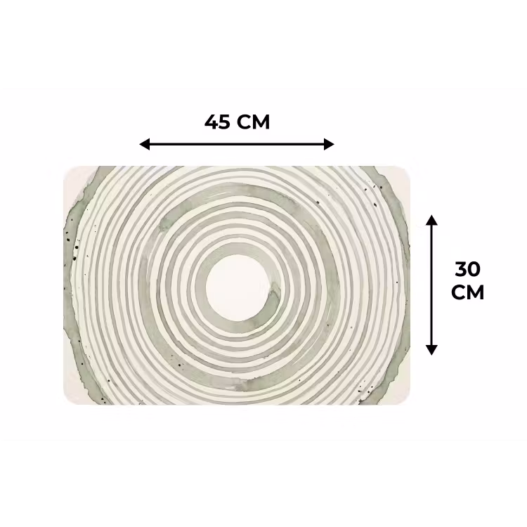 Placemat - 6 stuks - Abstractie - Cirkels - Waterverf - Groen - Modern — 3