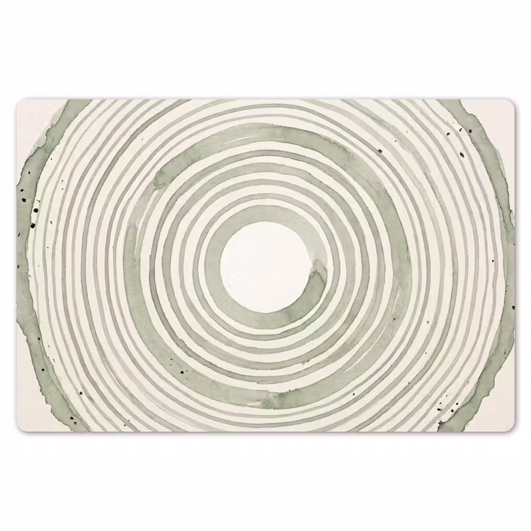 Placemat - 6 stuks - Abstractie - Cirkels - Waterverf - Groen - Modern — 7