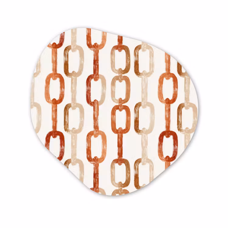 Organische vorm aluminium - Schakels - Patroon - Aquarel - Terracotta — 1