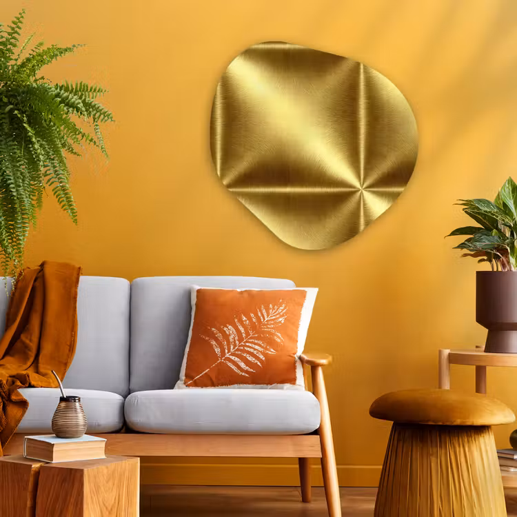 Organische vorm aluminium - Textuur - Geborsteld Goud - Industrieel - Metallic — 3