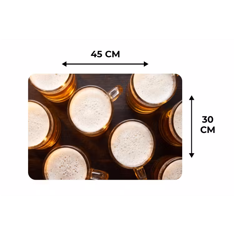 Placemat - 6 stuks - Bier - Glazen - Schuim - Hout - Drank — 3