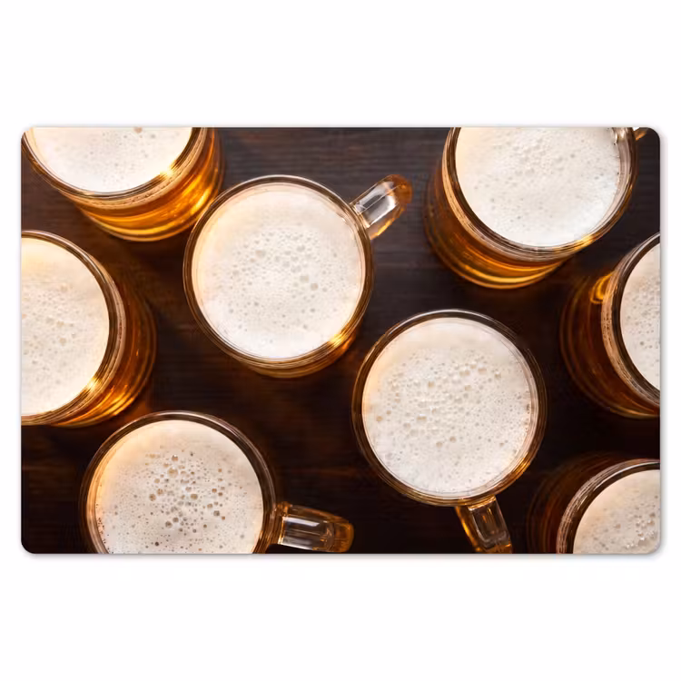 Placemat - 6 stuks - Bier - Glazen - Schuim - Hout - Drank — 7
