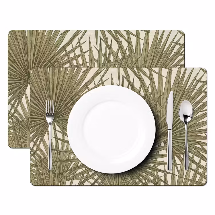 Placemat - 6 stuks - Blad - Tropisch - Patroon - Natuur - Groen — 2