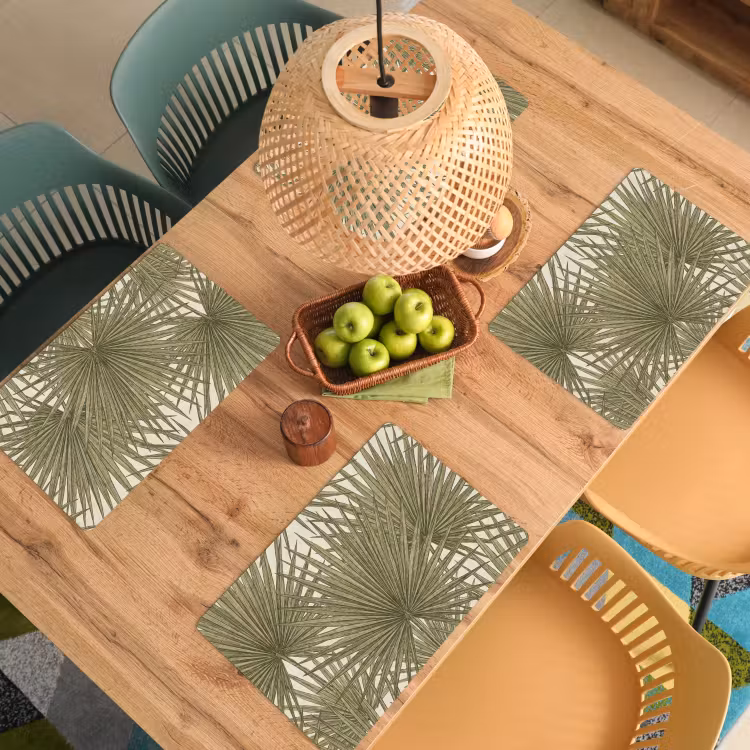 Placemat - 6 stuks - Blad - Tropisch - Patroon - Natuur - Groen — 6
