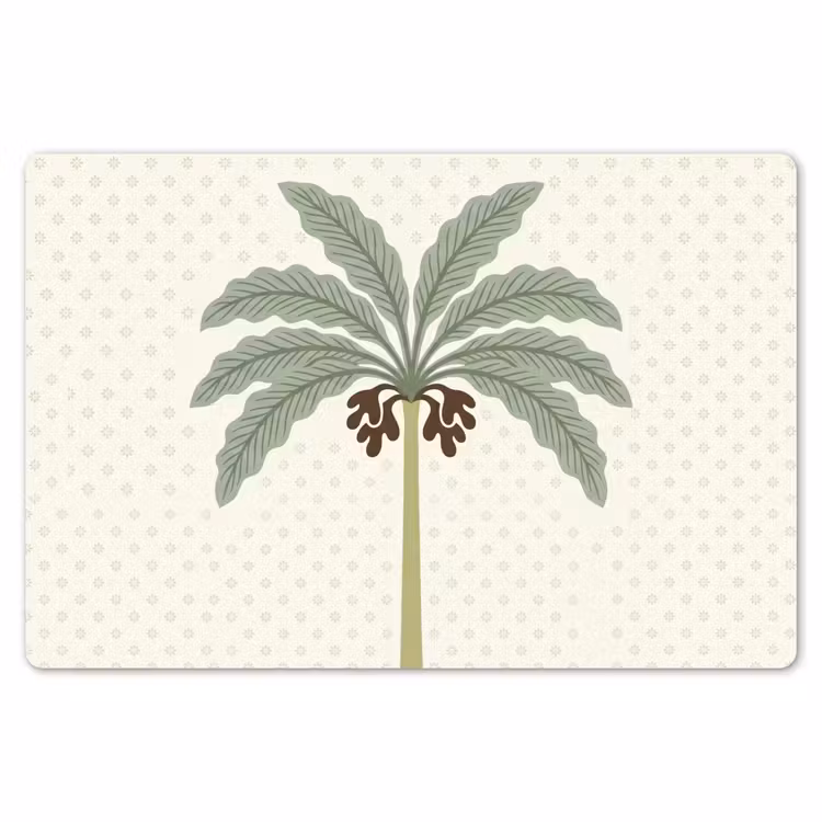 Placemat - 6 stuks - Boom - Bladeren - Groen - Decoratief - Beige — 7