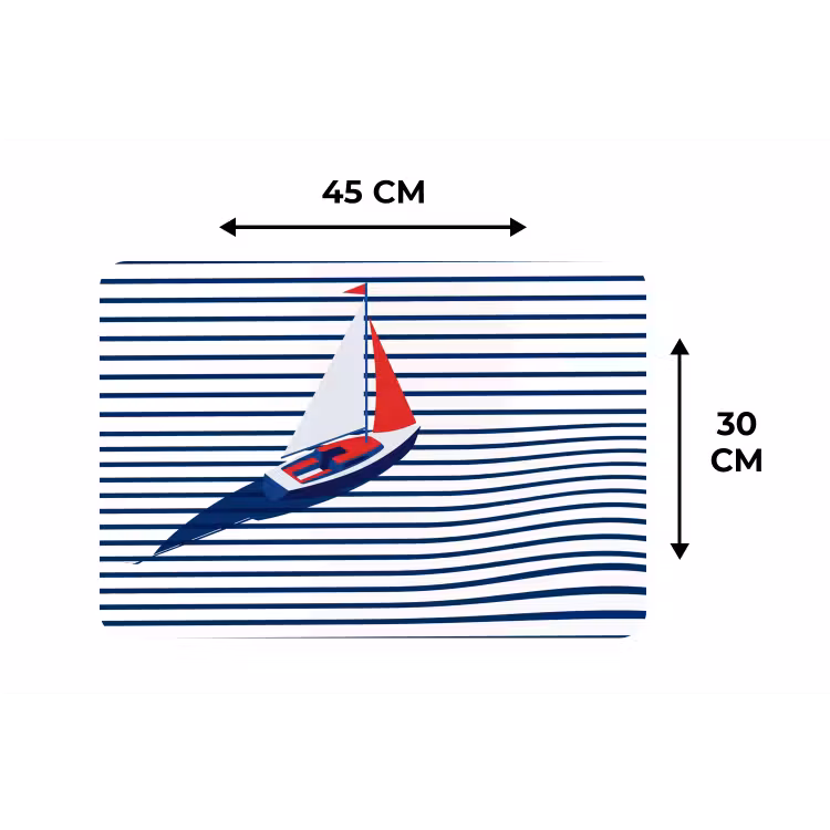 Placemat - 6 stuks - Boot - Water - Abstract - Blauw — 3