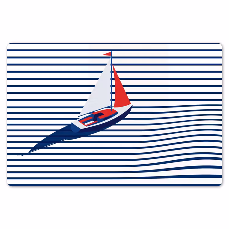 Placemat - 6 stuks - Boot - Water - Abstract - Blauw — 7