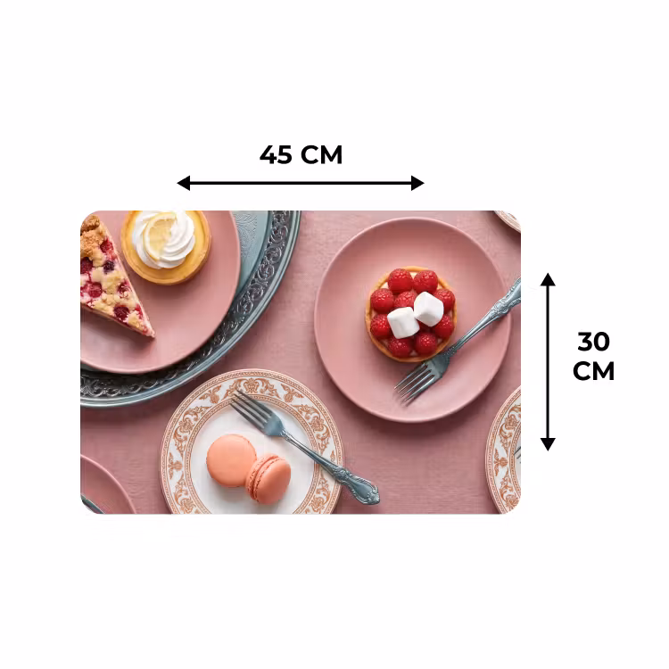 Placemat - 6 stuks - Dessert - Taart - Gebak - Zoet - Roze — 3