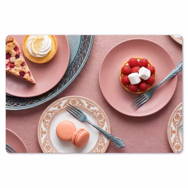 Placemat - 6 stuks - Dessert - Taart - Gebak - Zoet - Roze — 7