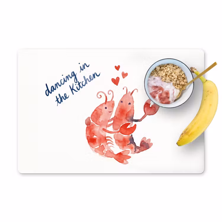 Placemat - 6 stuks - Dier - Dans - Liefde - Waterverf - Rood — 1