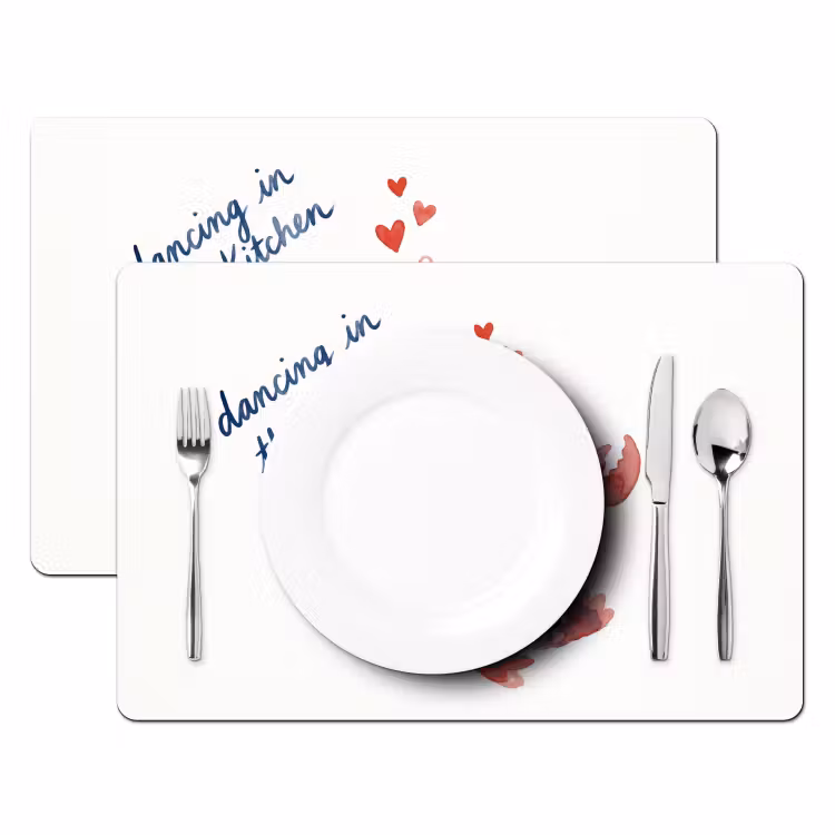 Placemat - 6 stuks - Dier - Dans - Liefde - Waterverf - Rood — 2