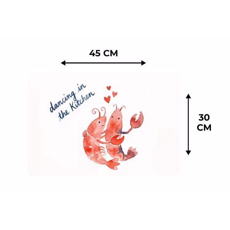 Placemat - 6 stuks - Dier - Dans - Liefde - Waterverf - Rood — 3