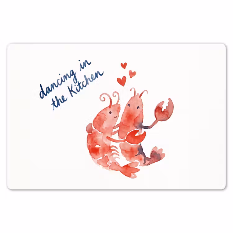 Placemat - 6 stuks - Dier - Dans - Liefde - Waterverf - Rood — 7
