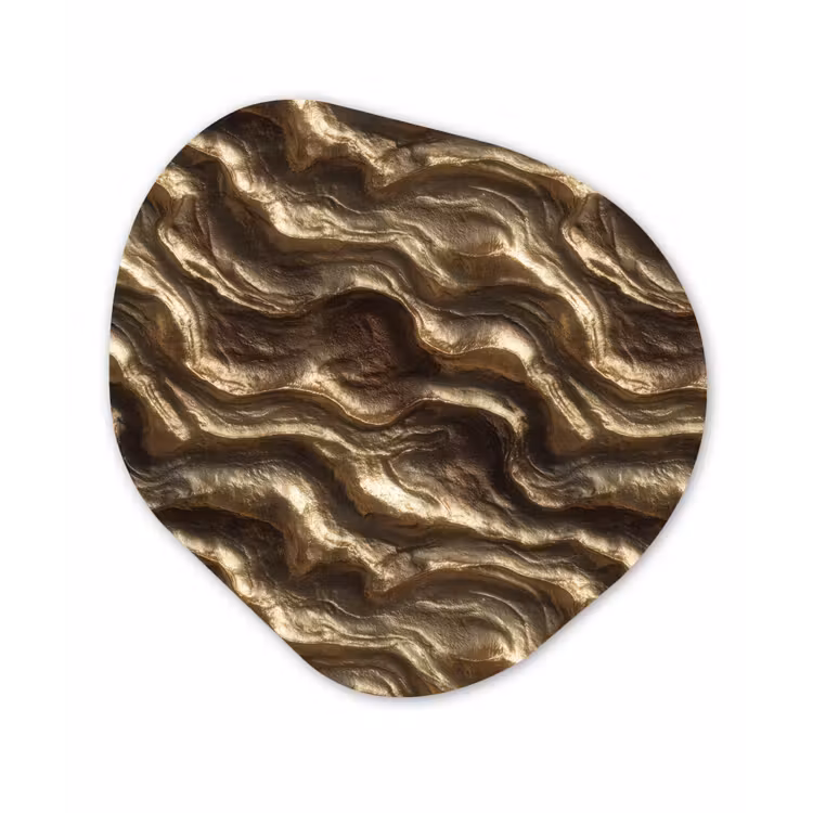 Organische vorm aluminium - Reliëf - Golven - Abstract - Bronsgoud — 1