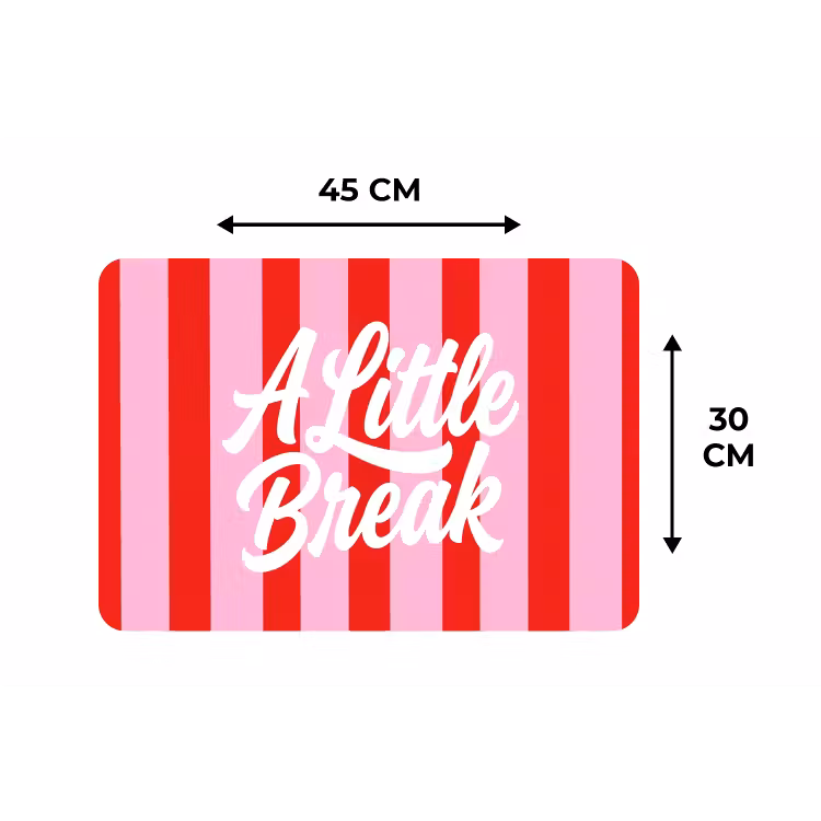 Placemat - 6 stuks - A Little Break - Strepen - Rood - Roze — 3