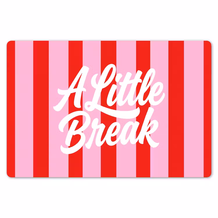 Placemat - 6 stuks - A Little Break - Strepen - Rood - Roze — 7