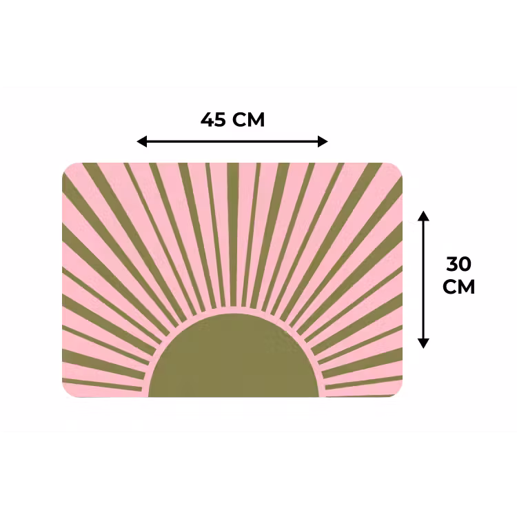 Placemat - 6 stuks - Abstract - Stralen - Grafisch - Roze - Groen — 3